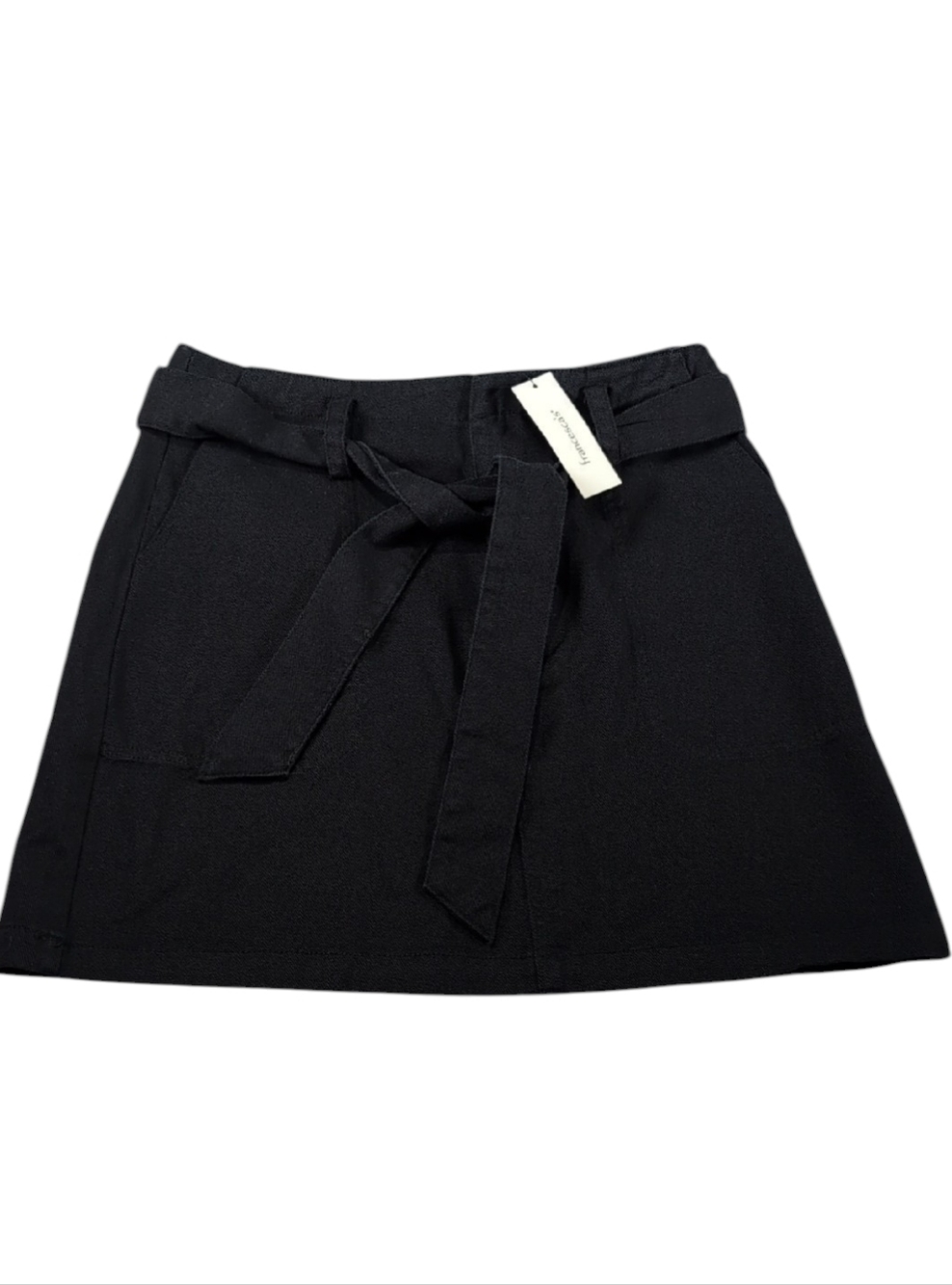 Francesca's Collection Harper Heritage Basic Black Twill Skirt Size Med